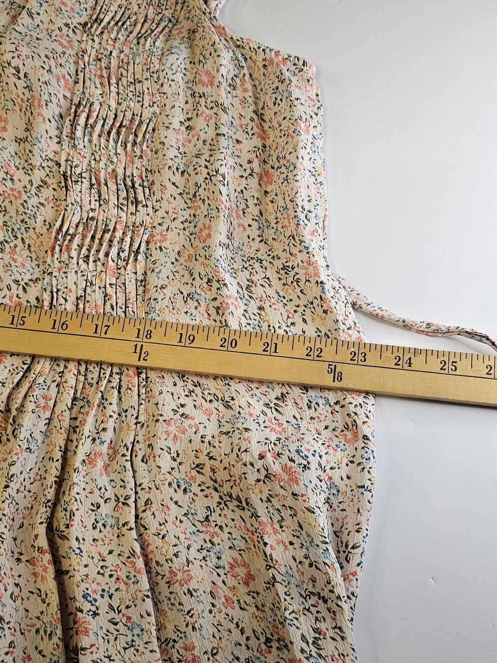 Prarie Style Cream Floral Button-Front Maxi Dress Bohemian 100% Rayon - Picture 6 of 6